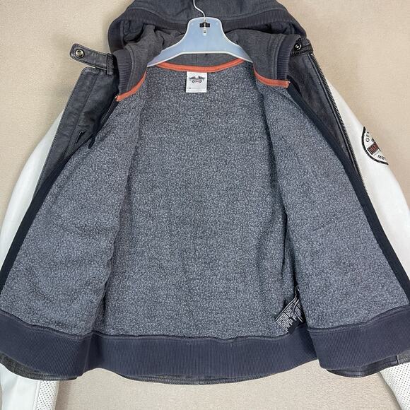 Harley Davidson Jacket Womens M Brown Rallyrunner Leather Hooded 3 in 1 Full Zip - Picture 7 of 16